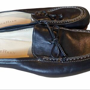 Cole Haan Womens Slides Black Leather Loafers Slip On Shoes D14254 Size 8.5 AA